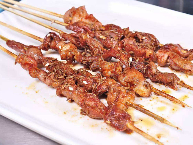 Chicken kidney skewers